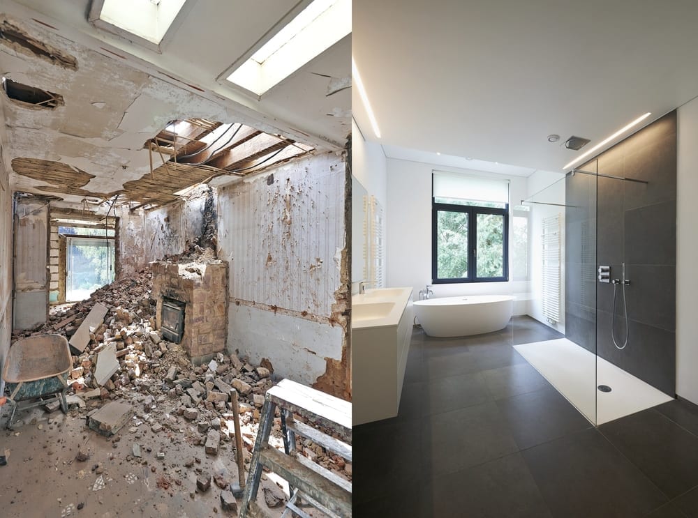 remont łazienki - przed i po